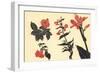 Illustration of Red Flowers-null-Framed Premium Giclee Print