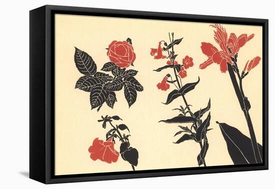 Illustration of Red Flowers-null-Framed Stretched Canvas
