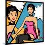 Illustration of Retro Girl in Pop Art Style-incomible-Mounted Art Print