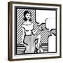 Illustration of Retro Girl in Pop Art Style-incomible-Framed Premium Giclee Print