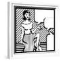 Illustration of Retro Girl in Pop Art Style-incomible-Framed Premium Giclee Print