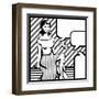 Illustration of Retro Girl in Pop Art Style-incomible-Framed Art Print