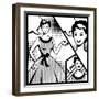 Illustration of Retro Girl in Pop Art Style-incomible-Framed Art Print