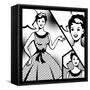 Illustration of Retro Girl in Pop Art Style-incomible-Framed Stretched Canvas