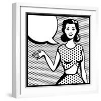 Illustration of Retro Girl in Pop Art Style-incomible-Framed Art Print