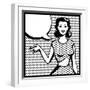 Illustration of Retro Girl in Pop Art Style-incomible-Framed Art Print