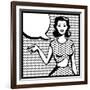 Illustration of Retro Girl in Pop Art Style-incomible-Framed Art Print