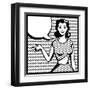 Illustration of Retro Girl in Pop Art Style-incomible-Framed Art Print