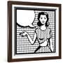 Illustration of Retro Girl in Pop Art Style-incomible-Framed Art Print