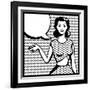 Illustration of Retro Girl in Pop Art Style-incomible-Framed Art Print