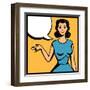 Illustration of Retro Girl in Pop Art Style-incomible-Framed Art Print