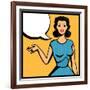 Illustration of Retro Girl in Pop Art Style-incomible-Framed Art Print