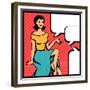 Illustration of Retro Girl in Pop Art Style-incomible-Framed Premium Giclee Print