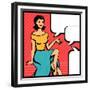 Illustration of Retro Girl in Pop Art Style-incomible-Framed Premium Giclee Print