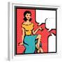 Illustration of Retro Girl in Pop Art Style-incomible-Framed Premium Giclee Print