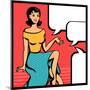 Illustration of Retro Girl in Pop Art Style-incomible-Mounted Premium Giclee Print