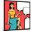 Illustration of Retro Girl in Pop Art Style-incomible-Mounted Art Print