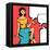 Illustration of Retro Girl in Pop Art Style-incomible-Framed Stretched Canvas