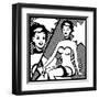 Illustration of Retro Girl in Pop Art Style-incomible-Framed Art Print