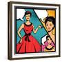 Illustration of Retro Girl in Pop Art Style-incomible-Framed Premium Giclee Print