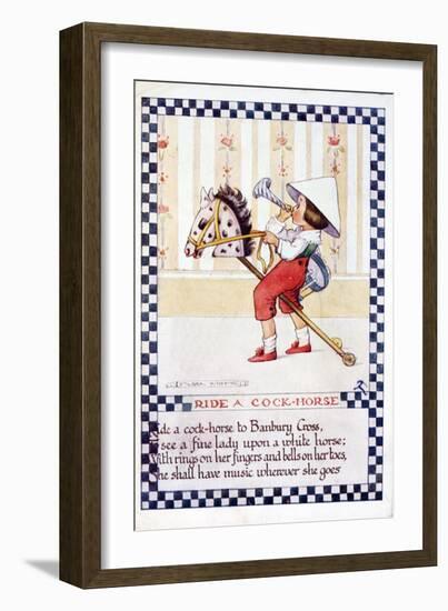 Illustration of "Ride a Cock Horse" Nursery Rhyme-null-Framed Giclee Print