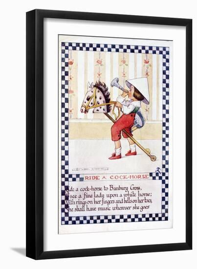 Illustration of "Ride a Cock Horse" Nursery Rhyme-null-Framed Giclee Print