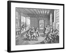 Illustration of Royal Commissioners Thrown out Window-null-Framed Giclee Print