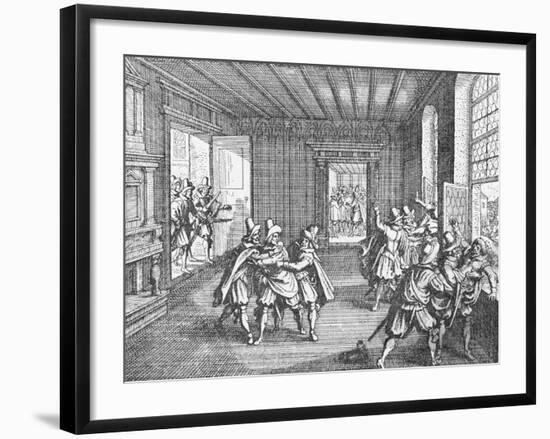 Illustration of Royal Commissioners Thrown out Window-null-Framed Giclee Print