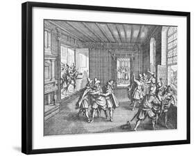 Illustration of Royal Commissioners Thrown out Window-null-Framed Giclee Print