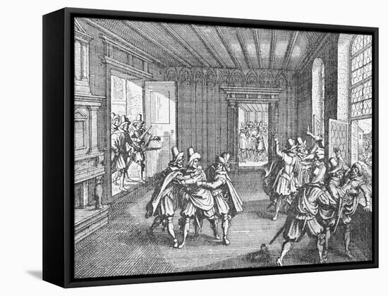 Illustration of Royal Commissioners Thrown out Window-null-Framed Stretched Canvas