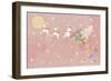 Illustration of Rudolph and Sleigh-null-Framed Giclee Print
