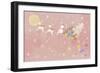 Illustration of Rudolph and Sleigh-null-Framed Giclee Print