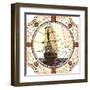 Illustration Of Sailing Ships Of The 17Th Century At Sunset-Vertyr-Framed Art Print