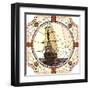 Illustration Of Sailing Ships Of The 17Th Century At Sunset-Vertyr-Framed Art Print