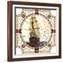 Illustration Of Sailing Ships Of The 17Th Century At Sunset-Vertyr-Framed Art Print