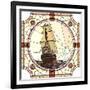 Illustration Of Sailing Ships Of The 17Th Century At Sunset-Vertyr-Framed Art Print