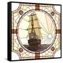 Illustration Of Sailing Ships Of The 17Th Century At Sunset-Vertyr-Framed Stretched Canvas