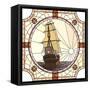 Illustration Of Sailing Ships Of The 17Th Century At Sunset-Vertyr-Framed Stretched Canvas