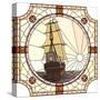 Illustration Of Sailing Ships Of The 17Th Century At Sunset-Vertyr-Stretched Canvas