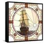 Illustration Of Sailing Ships Of The 17Th Century At Sunset-Vertyr-Framed Stretched Canvas