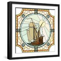 Illustration Of Sailing Ships Of The 17Th Century-Vertyr-Framed Art Print