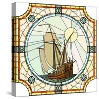 Illustration Of Sailing Ships Of The 17Th Century-Vertyr-Stretched Canvas