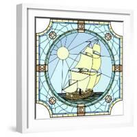 Illustration Of Sailing Ships Of The 17Th Century-Vertyr-Framed Art Print