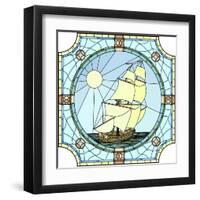 Illustration Of Sailing Ships Of The 17Th Century-Vertyr-Framed Art Print