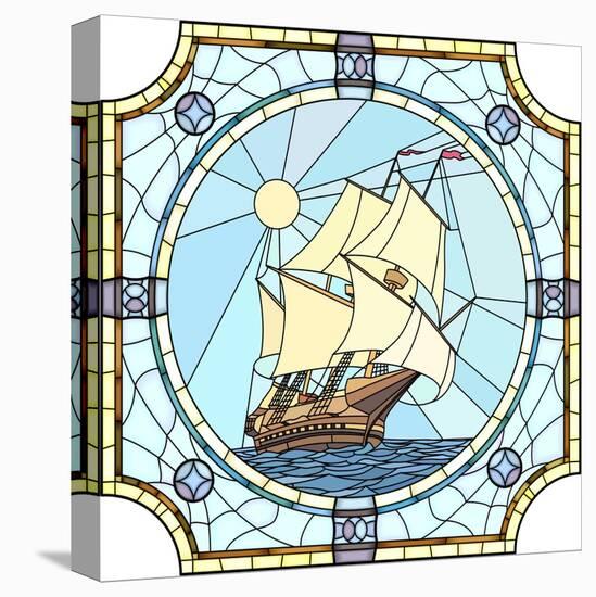 Illustration Of Sailing Ships Of The 17Th Century-Vertyr-Stretched Canvas