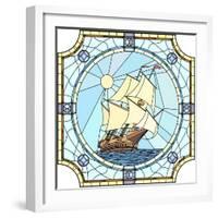 Illustration Of Sailing Ships Of The 17Th Century-Vertyr-Framed Art Print