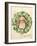 Illustration of Santa Claus in Midst of Mistletoe Wreath in Christmas Card-null-Framed Photographic Print