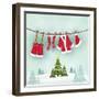 Illustration of Santa Clothes Hanging Outside-null-Framed Giclee Print