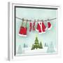 Illustration of Santa Clothes Hanging Outside-null-Framed Giclee Print