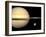 Illustration of Saturn and Earth to Scale-Stocktrek Images-Framed Photographic Print